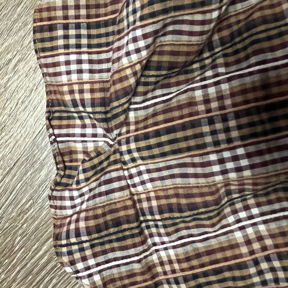 Veronica Beard Brown Plaid Button-Down Top - Picture 14 of 15